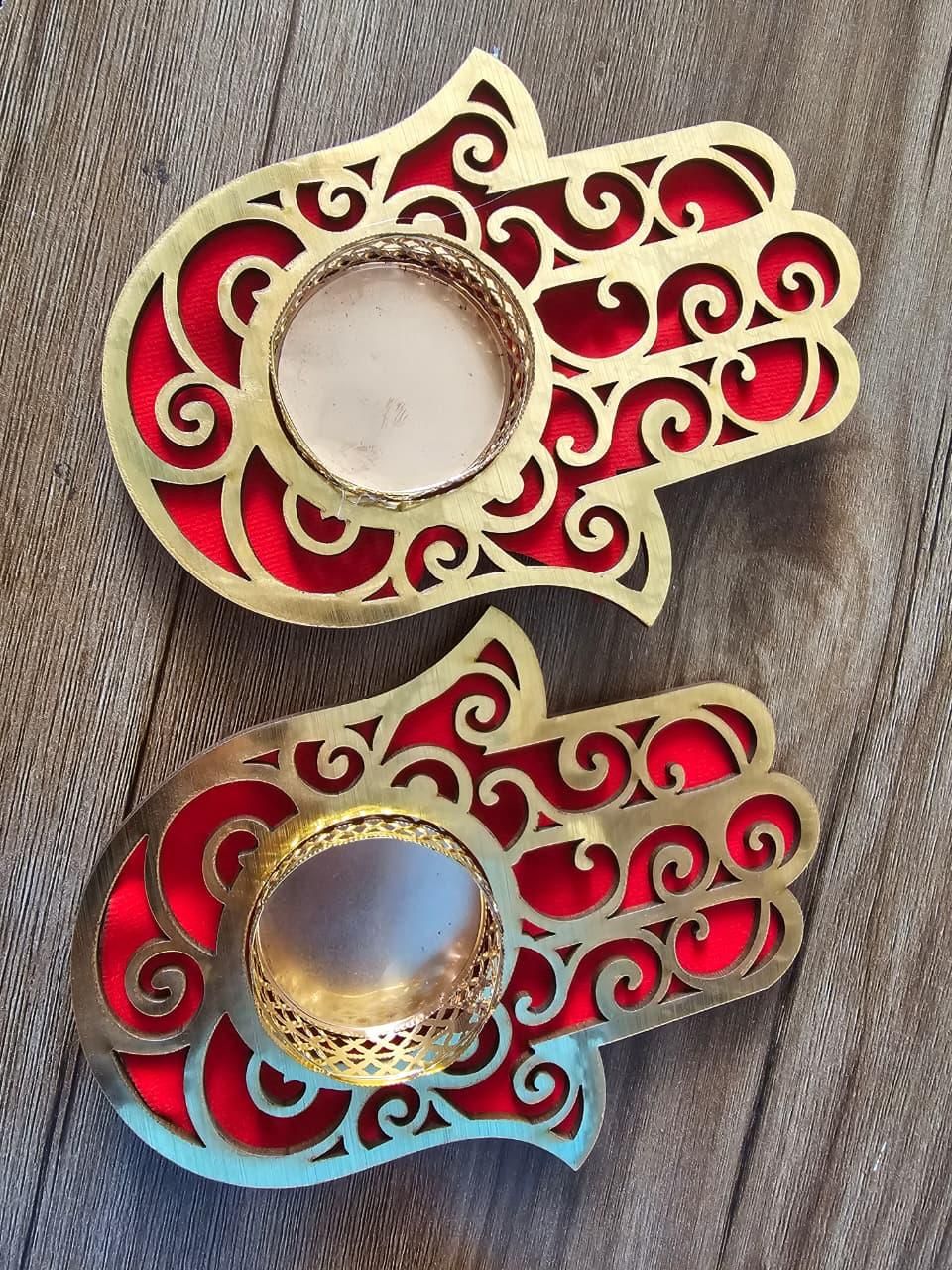 Hamsa Hand Diyas Pack of 2